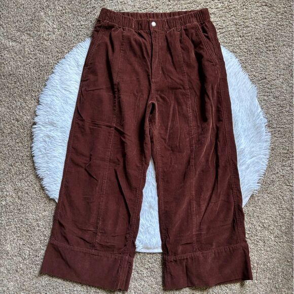 The North Face Pants - The North Face Corduroy Easy Pants Dark Oak Wide Leg Cropped Womens Size Medium